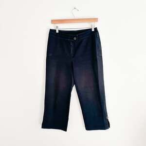 St. John Sport Flat Front Cropped Pants Black 4